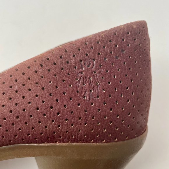 Fly London Frey Peep Toe Peeptoe Leather Heels, Smoky Purple, Size 9/9.5 (40) - Picture 8 of 10